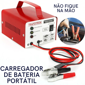 Carregador de Bateria 12V Portátil para Carro e Moto _ AU36