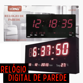 🕒 Relógio Parede Digital Termômetro Calendário Lelong LE-2111 _ EL111