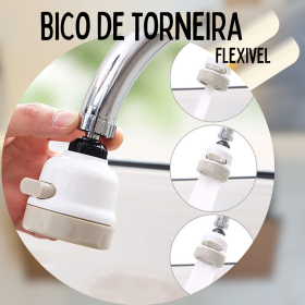 Bico de Torneira Chuveirinho Flexível Articulado Rotativa e Pulverizador 360° _ CS578