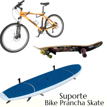 Par Suporte Rack De Parede Bike / Prancha / Skate Emborrachado _ ES28