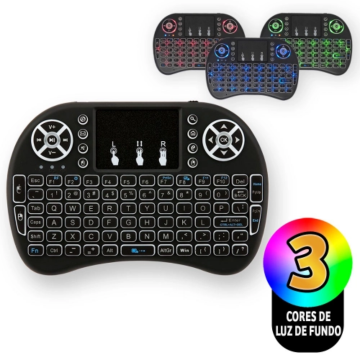 Mini Teclado Wireless Bluetooth Com Led - Azul / Verde / Vermelho _ EL72