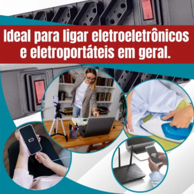 Régua Extensão Elétrica Filtro Linha 6 Tomadas 5 Metros _ CS148 ⚡🔌