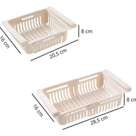 Organizador de Geladeira Gaveta Multiuso Retrátil de Plástico _ CS283