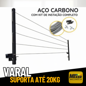 Varal Retrátil Aço Galvanizado - Dobrável e extensível até 4 metros _ CS587