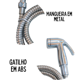 Ducha Higiênica Luxo Metal Cromada Acionamento Um Quarto de Volta _ CS559