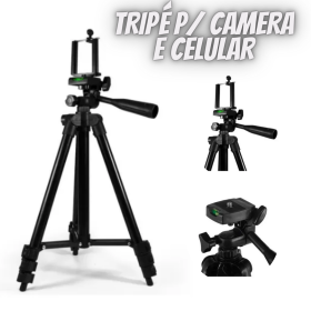 Tripé Universal Ajustável 102cm Telescópico para Câmera e Celular _ EL41 📸📱