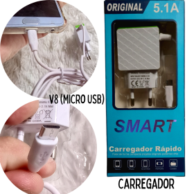 Carregador Rápido Tipo V8 Micro USB Para Até 3 Dispositivos _ EL105