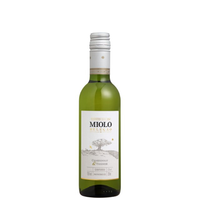 Vinho Fino Branco Seco Seleção Chardonnay & Viognier Miolo 375 ml.