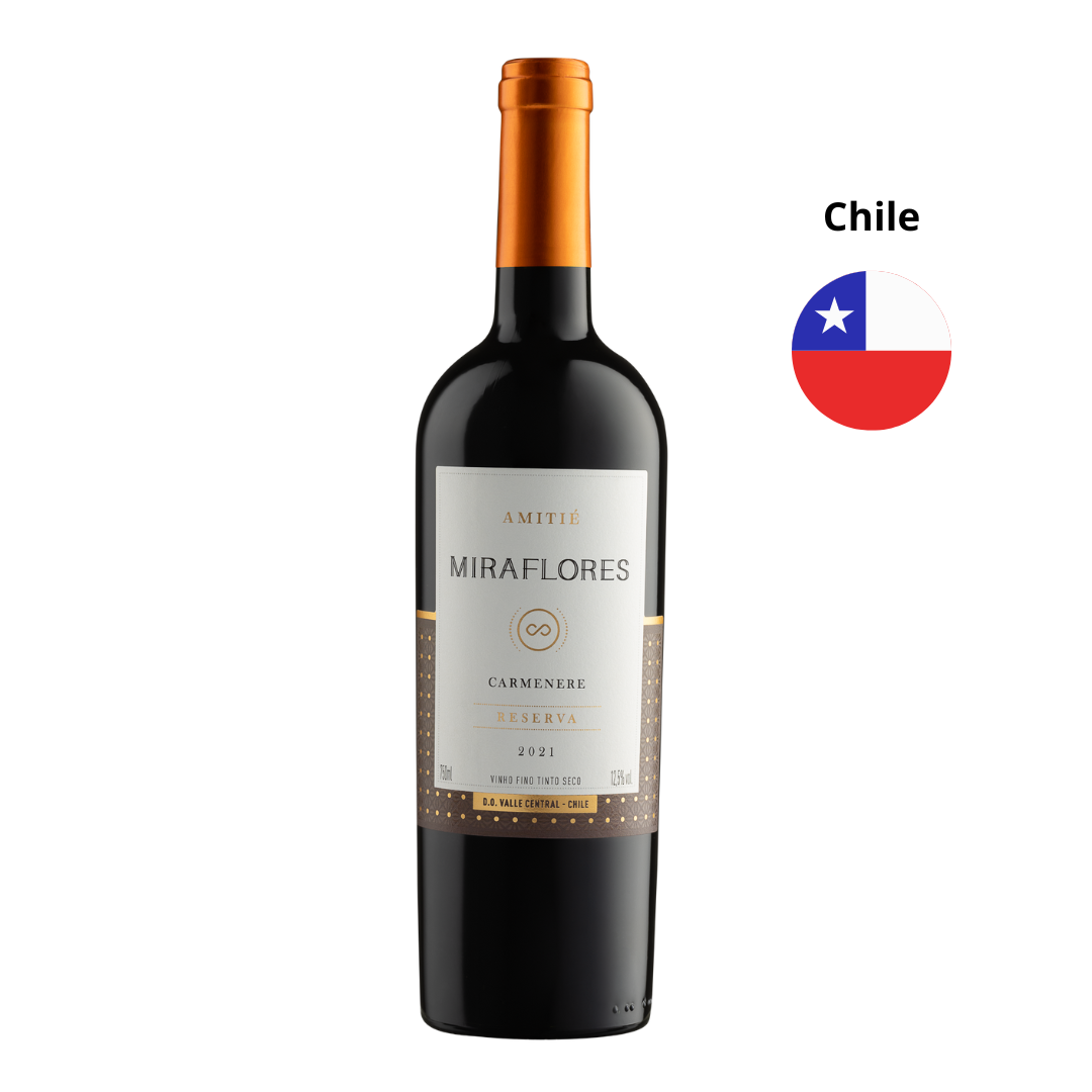 Vinho Fino Tinto Seco Miraflores Carmenere Amitie 750 ml.