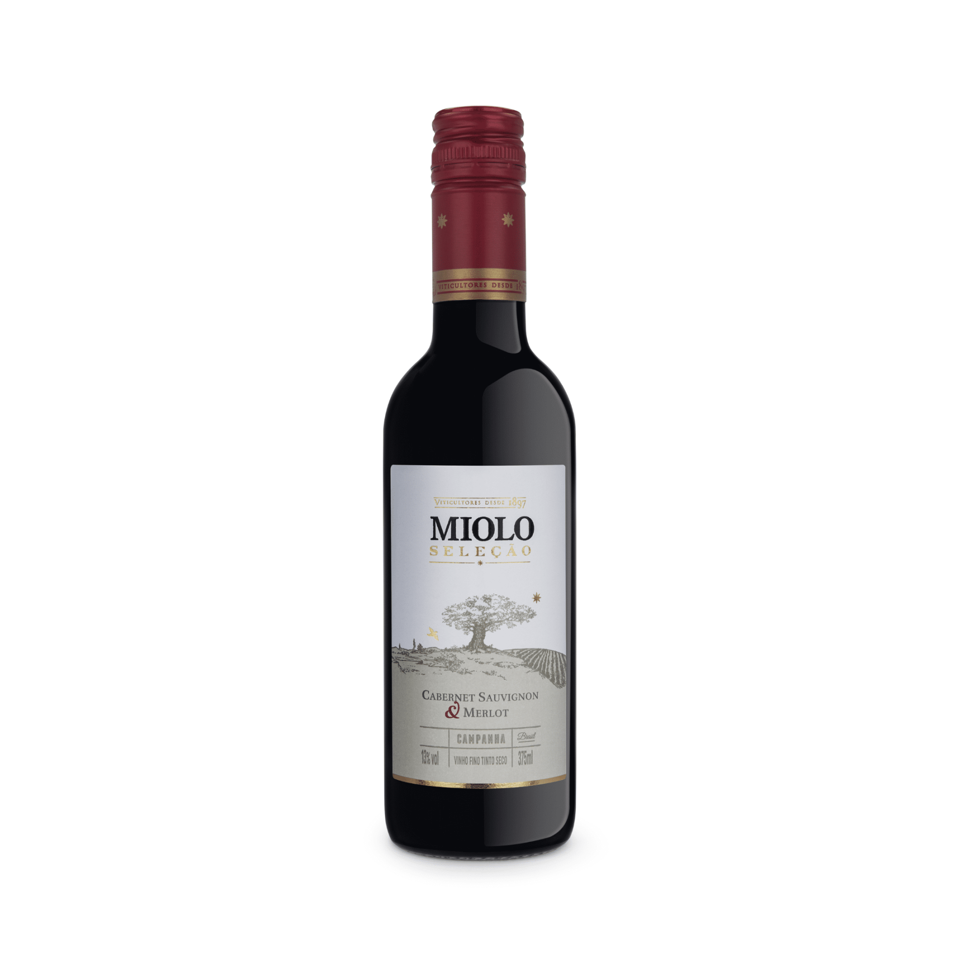 Vinho Fino Tinto Seco Seleção Cabernet Sauvignon & Merlot Miolo 375 ml.