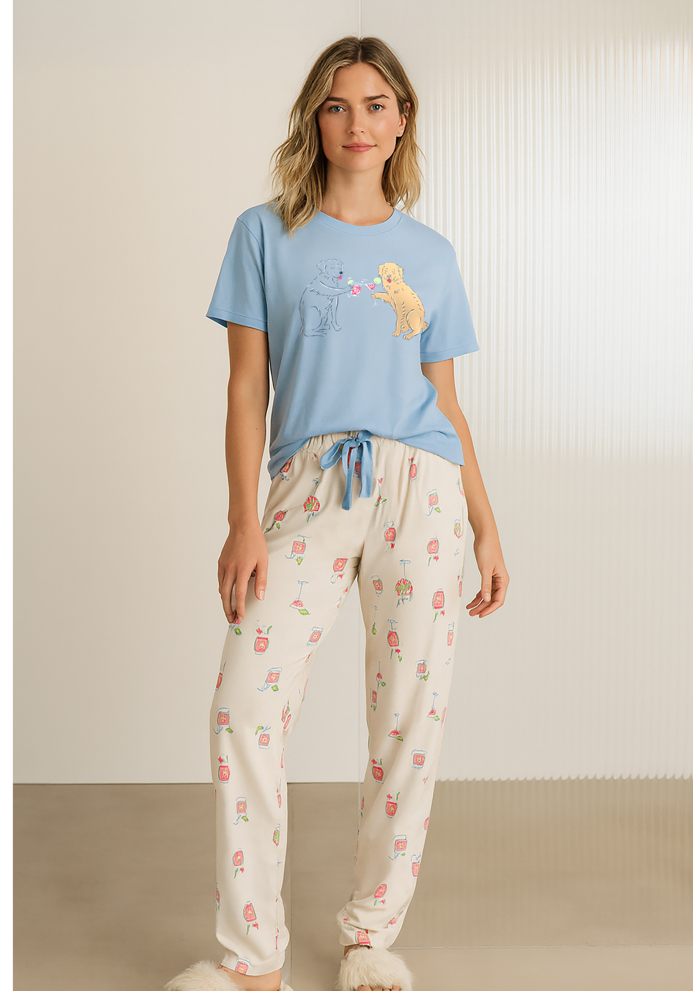 Pijama Calça e blusa manga curta Lunender C8125