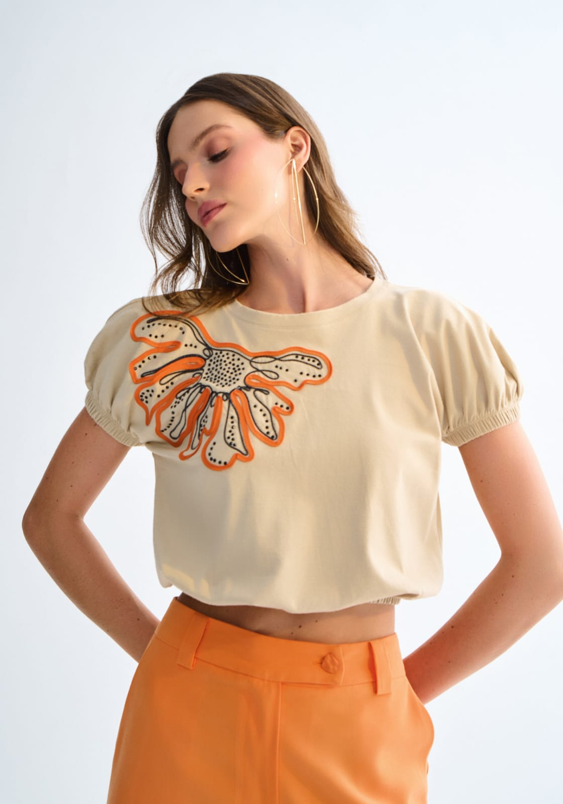 Blusa em Malha Prime com Bordado e Strass Lez a Lez 3170E