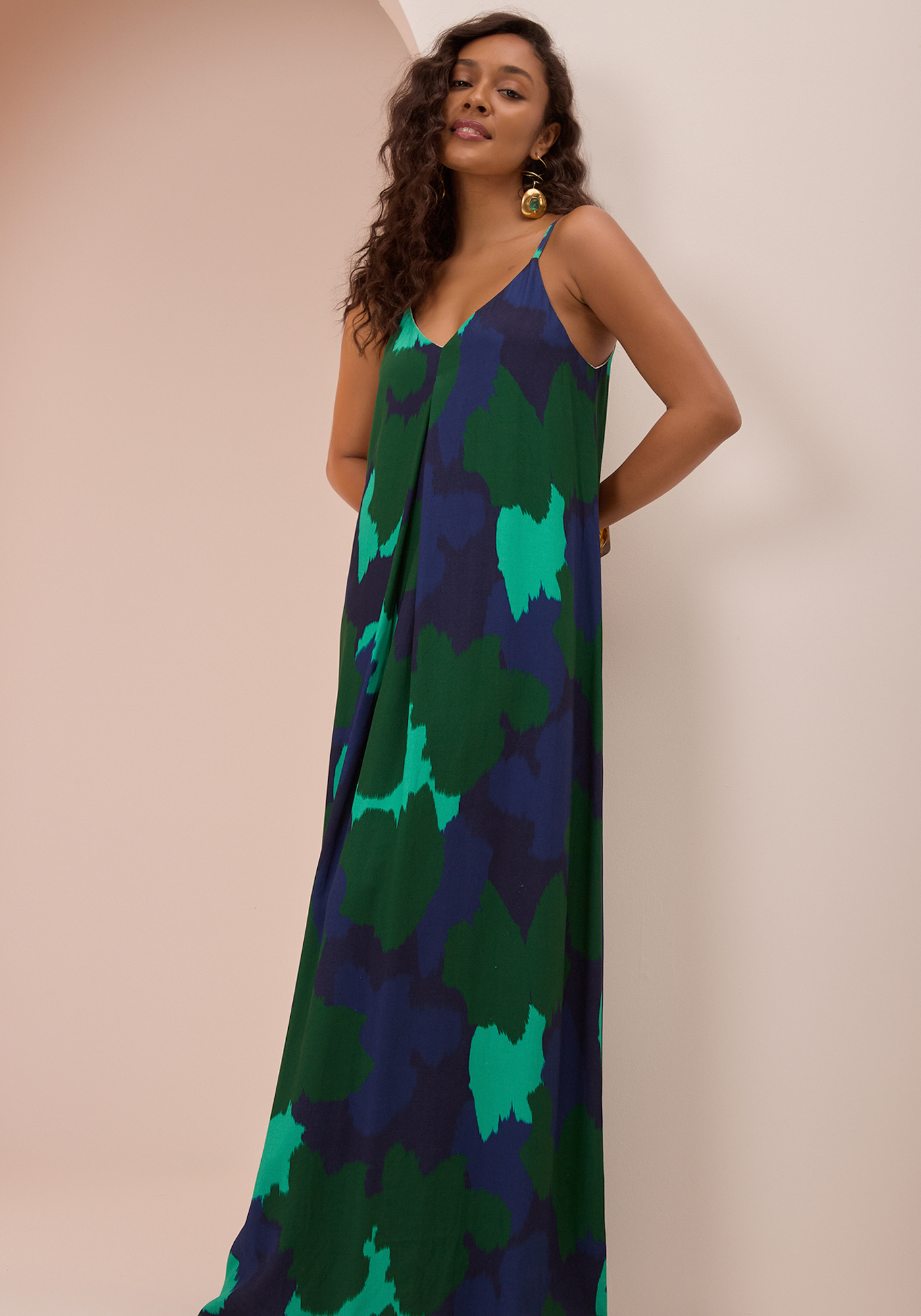 Vestido Longo Em Viscose Lunender C5083