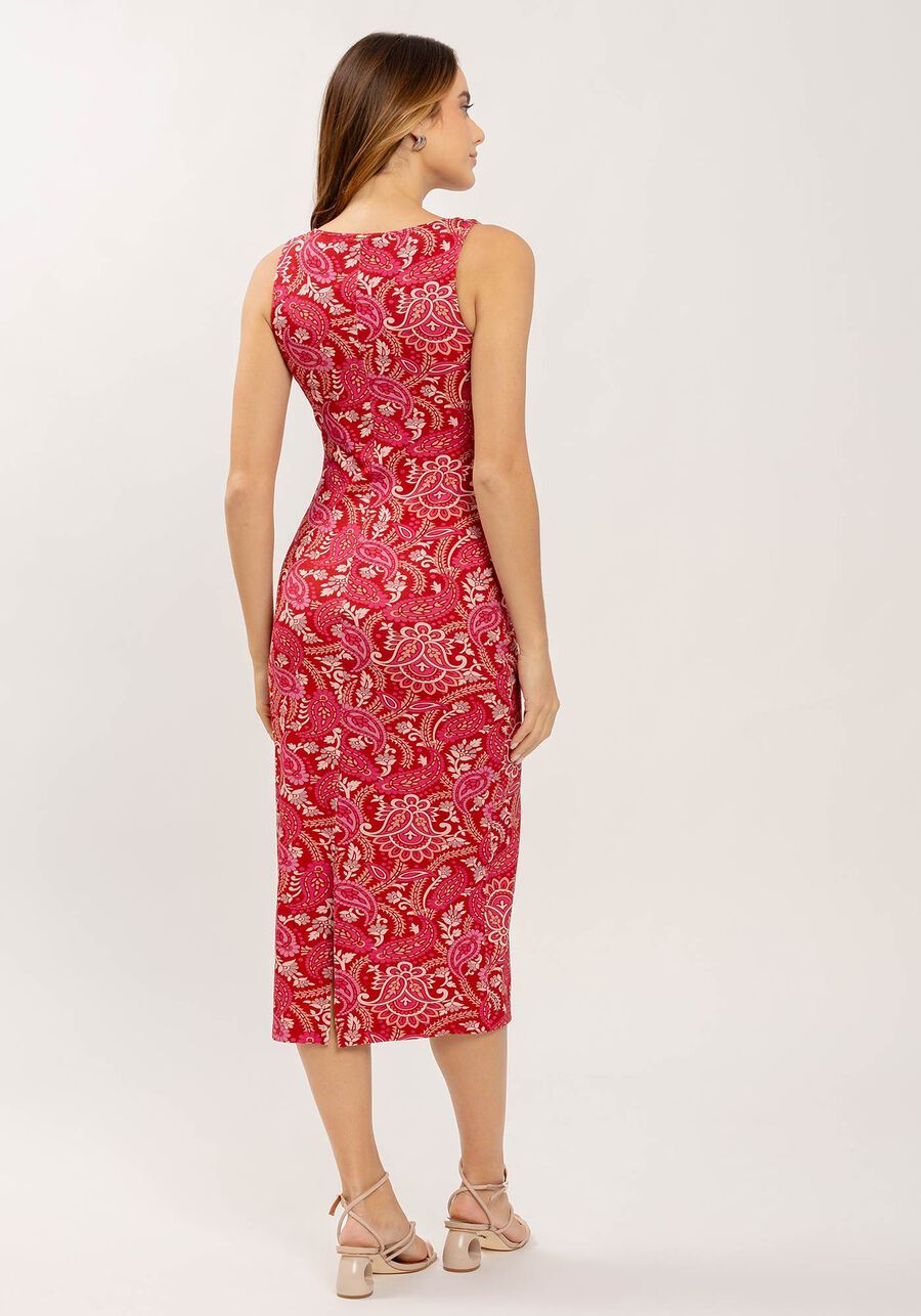 Vestido Midi Estampado com Cut Decote Lez a Lez 6888L