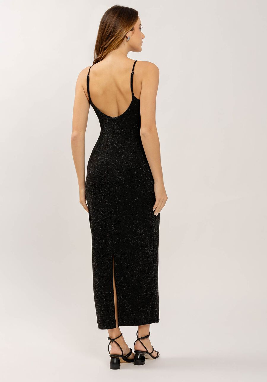 Vestido Midi em Malha com Leve Brilho Lez a Lez 6891l