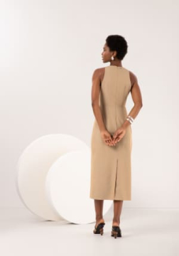 VESTIDO MIDI EM ALFAIATARIA LUNENDER 