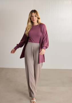 Cardigan Alongado em Moletinho Lunender C8101