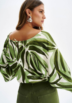 Blusa Manga 3/4 em Viscose com Amarra&ccedil;&atilde;o Lez a Lez 7733L