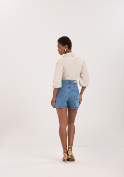 SHORT MOM JEANS CINTURA ALTA LUNENDER J0190