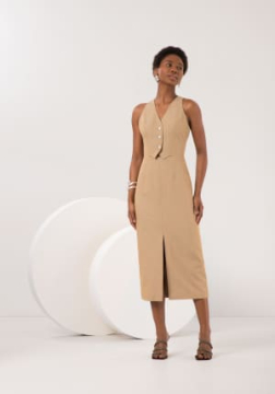 VESTIDO MIDI EM ALFAIATARIA LUNENDER 