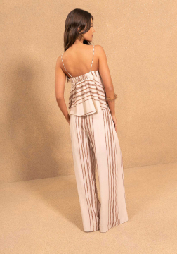 Blusa Curta Fluida De Alças Finas Com Amarração Lez a Lez 5402e