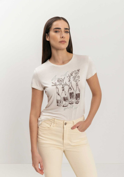 Blusa T-shirt Com Estampa Local Em Malha Modal 9142E