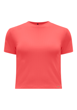 Blusa Cropped Canelada manga curta Lunender 