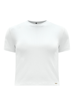 Blusa Cropped Canelada manga curta Lunender 