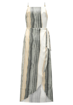 VESTIDO MIDI DE ALÇA TRANSPASSADO EM VISCOSE LUNENDER C5085