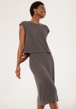 Conjunto de Saia e Blusa Em Tricot  C0204