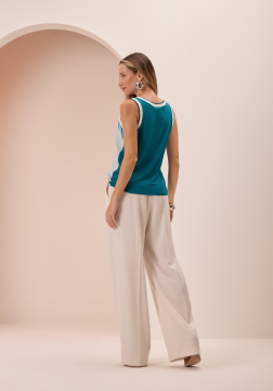 BLUSA SEM MANGA CREPE NA FRENTE LUNENDER C5022