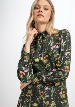 Vestido Curto Chemise Estampado com Manga Longa Lez a Lez 9888L