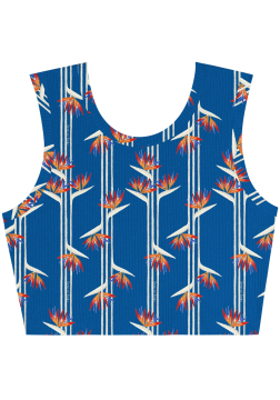 Blusa Croppe Canelado sem manga Lez a Lez 5055E