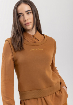 Blusão Em Moletom Capri Com Bordado Frontal 7204E