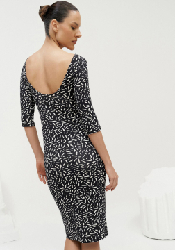 Vestido Midi em Malha Com Elastano com Cut Out 6793L