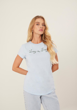 Blusa De Mangas Curtas Com Bordado Em Alto Relevo 7197E