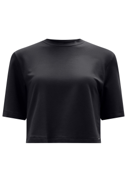 Blusa Curta Básica De Mangas Curtas em Moletinho 00396