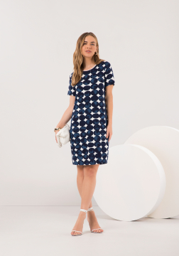 vestido em malha manga curta lunender C0153