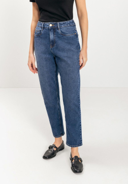 Cal&ccedil;a Jeans Mom Comfort Com Cintura Alta E Elastano 0765E