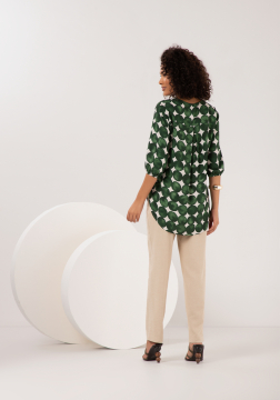 CAMISA ALONGADA MANGA 3/4 EM VISCOSE C0203