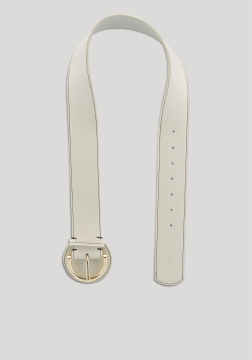 Cinto M&eacute;dio De Cintura Com Fivela E Costura Contrastante 154AL