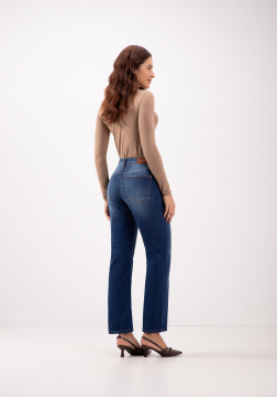 CALÇA RETA CROPPED CHAPA BARRIGA LUNENDER 0039J