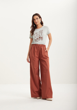 Blusa T-shirt Com Estampa Local Em Malha Modal 9142E