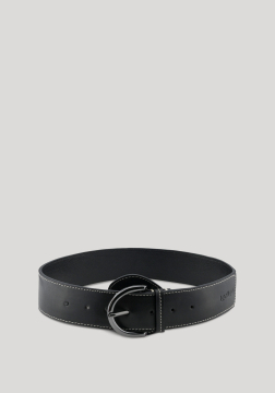 Cinto Médio De Cintura Com Fivela E Costura Contrastante 154AL