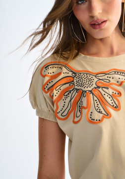 Blusa em Malha Prime com Bordado e Strass Lez a Lez 3170E