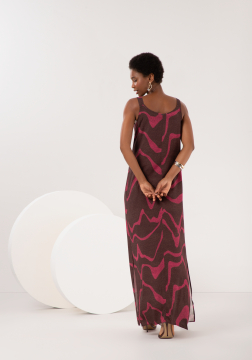 Vestido de alça longo em viscose lunender  C0164