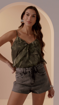 BLUSA DE ALÇA EM VOAL LUNENDER C5187