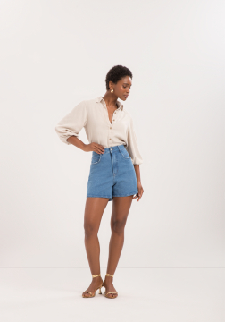 SHORT MOM JEANS CINTURA ALTA LUNENDER J0190