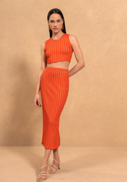 Blusa Croppe Canelado sem manga Lez a Lez 5055E