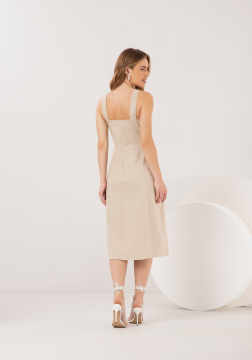 VESTIDO MIDI EM LINHO LUNENDER c0161